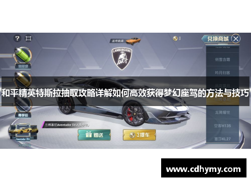 和平精英特斯拉抽取攻略详解如何高效获得梦幻座驾的方法与技巧